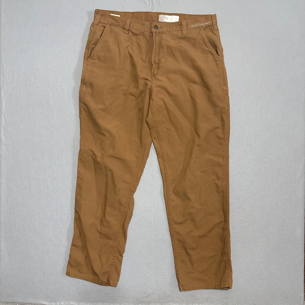 Carhartt Mens Dungaree Fit Brown‎ Duck Canvas Work Pants 38x32 383-51
